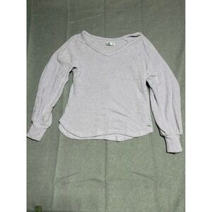 Hollister V-Neck Sweater Women Size M Purple Long Sleeve Knit Pullover